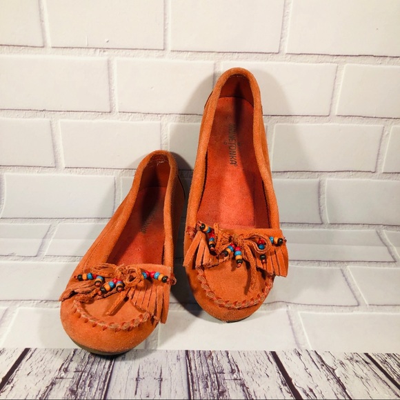 orange moccasins
